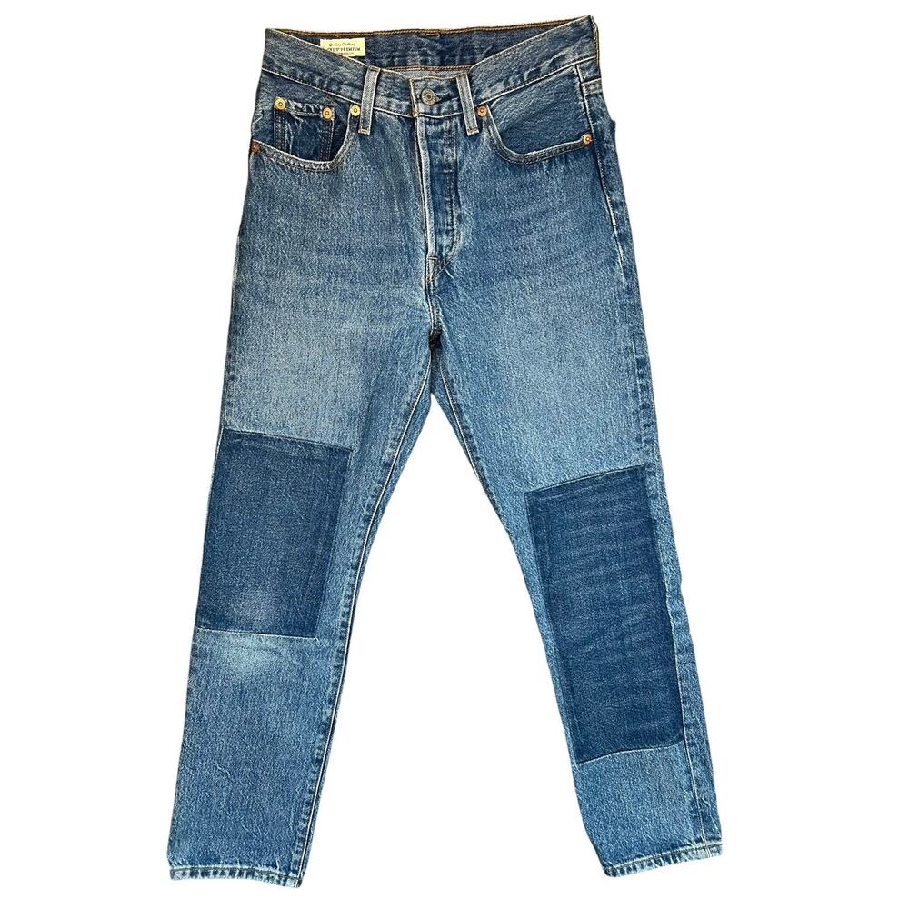 Levi’s Premium 501 High Rise Straight Jeans Button Fly Medium Wash